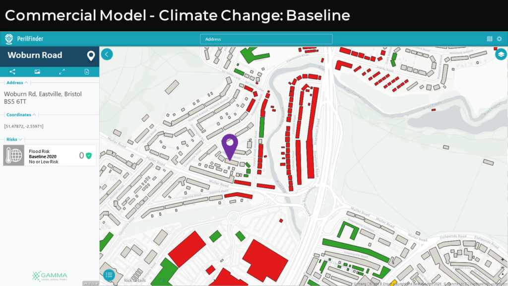 Gamma PerilFinder Climate Change Baseline Chart