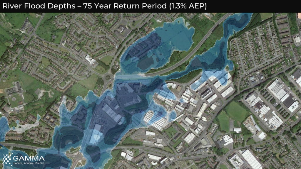 GeoInsurance - The increasing impact of flood depths - 75 Years